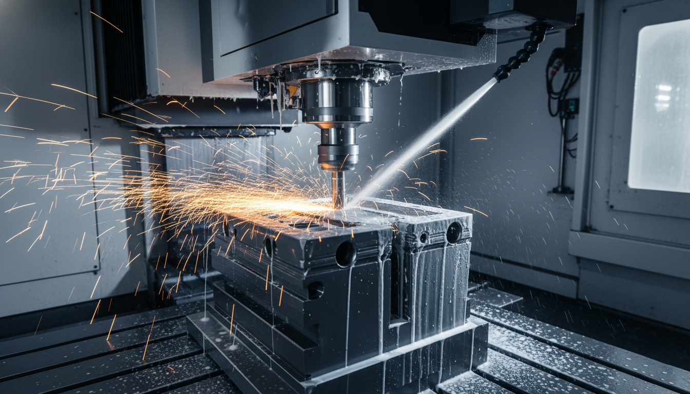 In-house 5-axis CNC machining of complex aerospace injection molds