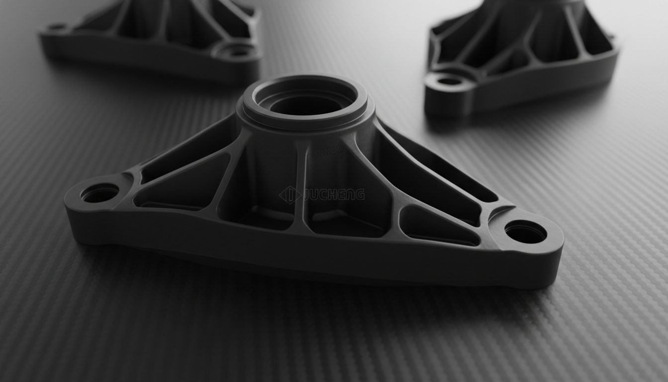 High-precision-injection-molded-black-PA66-GF33-automotive-engine-brackets-made-from-DuPont-Zytel-70G33L