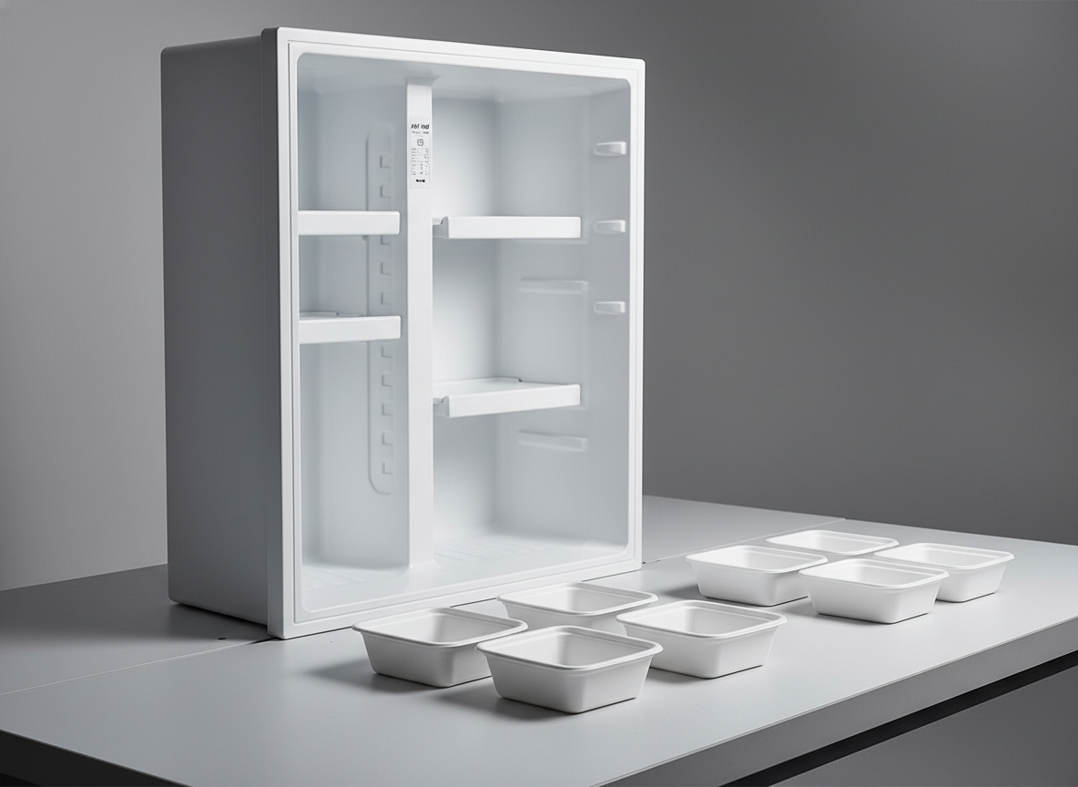 High-stiffness-thermoformed-white-refrigerator-liners-and-extrusion-molded-food-containers-made-from-Chi-Mei-POLYREX-PH-88S