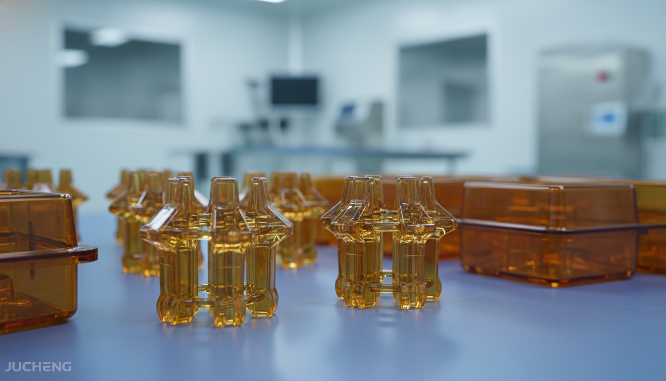 Molded-amber-transparent-SABIC-Ultem-HU1000-medical-autoclave-trays