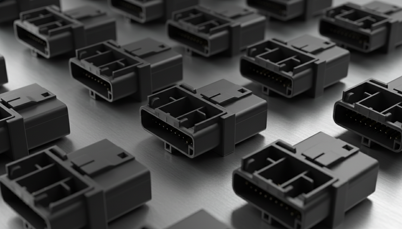 Precision-injection-molded-black-PBT-automotive-connectors-and-electrical-terminal-blocks-1