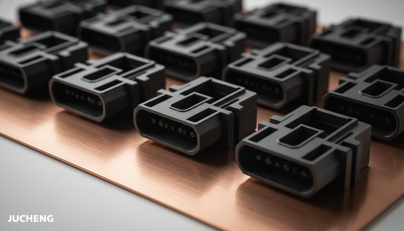 Precision-injection-molded-black-Ryton-R-4-200-PPS-electrical-connectors