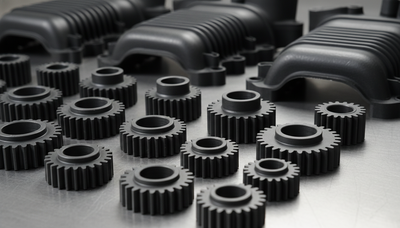 Precision-injection-molded-structural-PA66-nylon-gears-and-glass-filled-PA6-automotive-parts-1