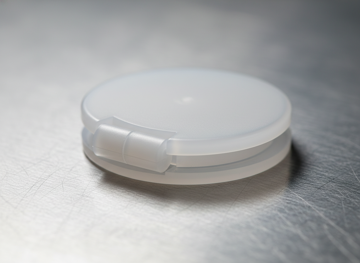 Precision-injection-molded-translucent-flip-top-cap-with-a-living-hinge-molded-from-PP-Moplen-HP500N-1