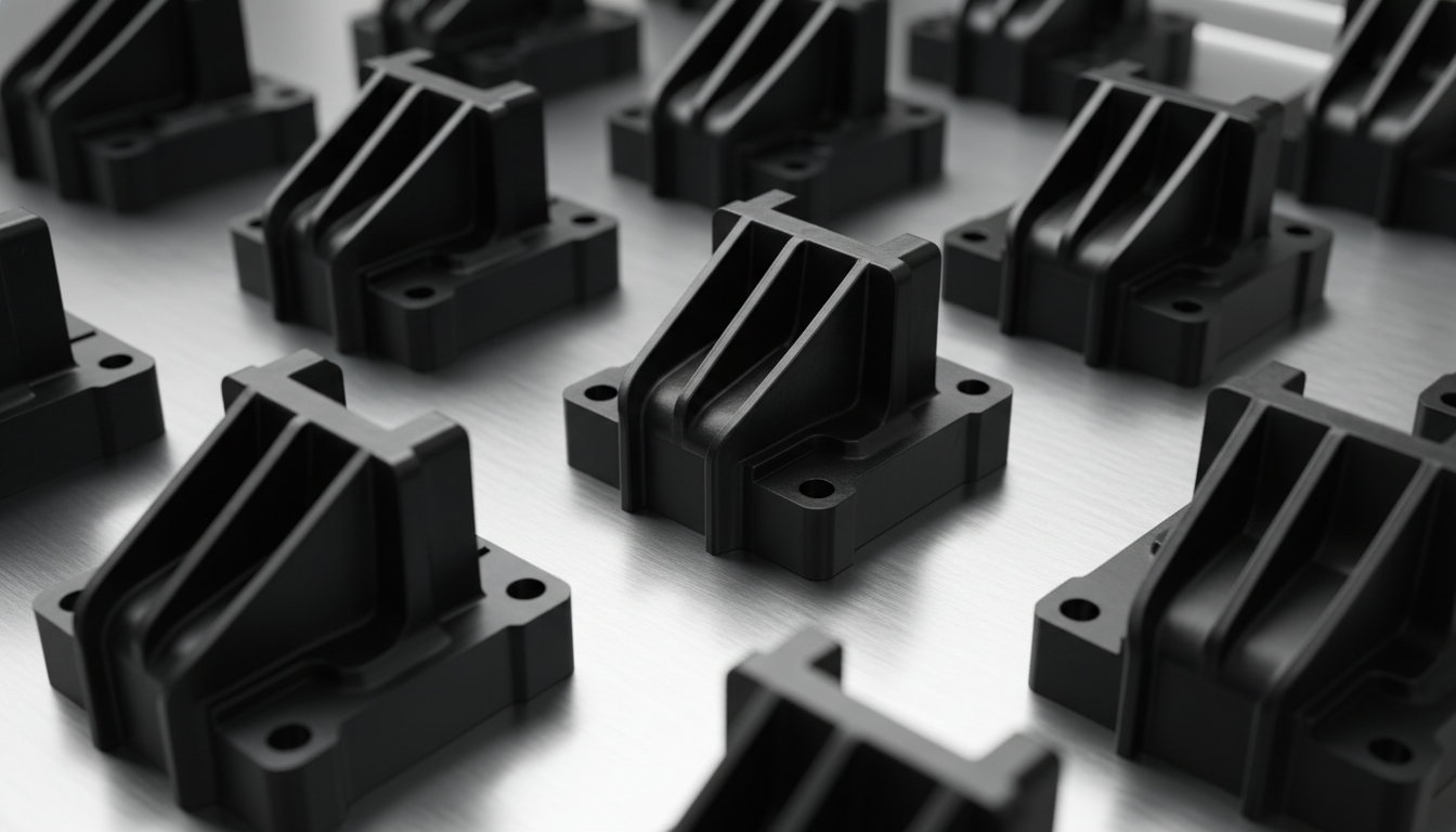 Molded-black-Ultramid-A3EG10-50-glass-filled-PA66-structural-brackets