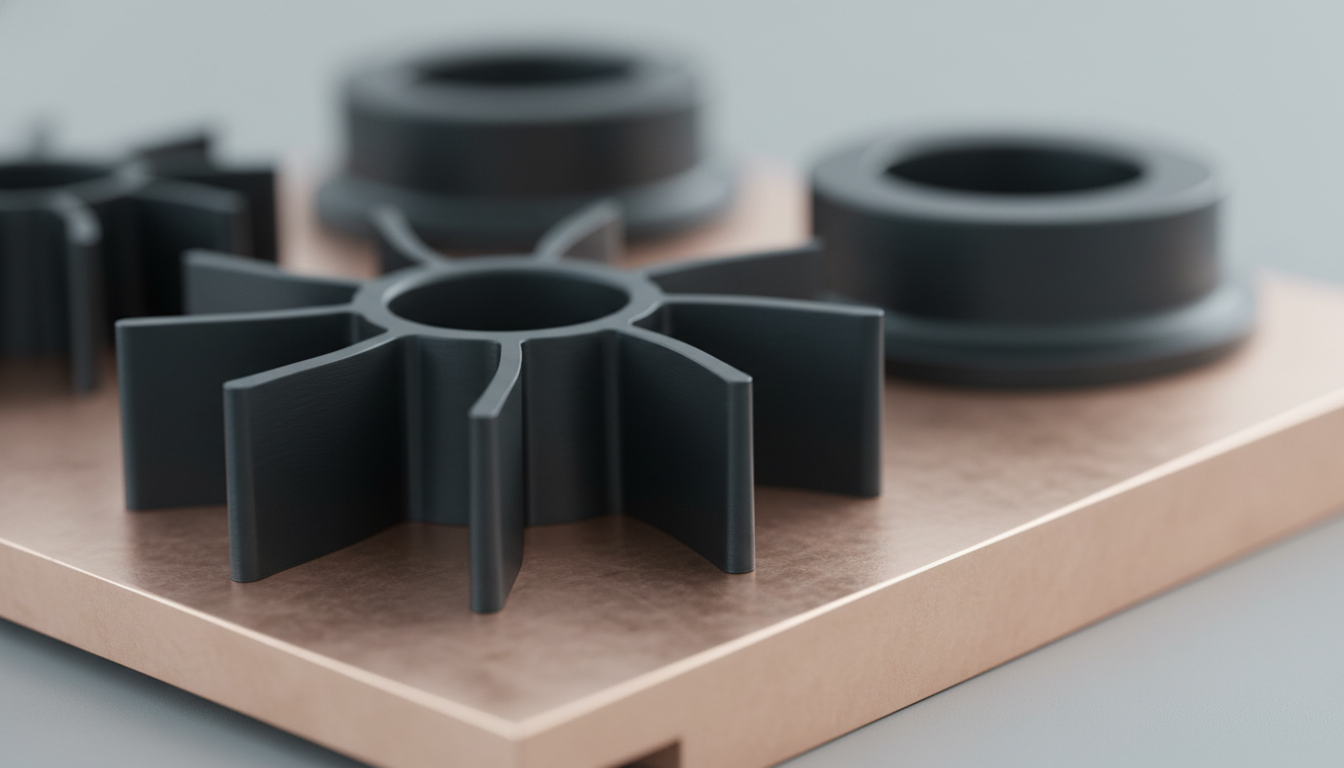 Precision-injection-molded-black-Ryton-CF30-carbon-filled-PPS-chemical-pump-vanes