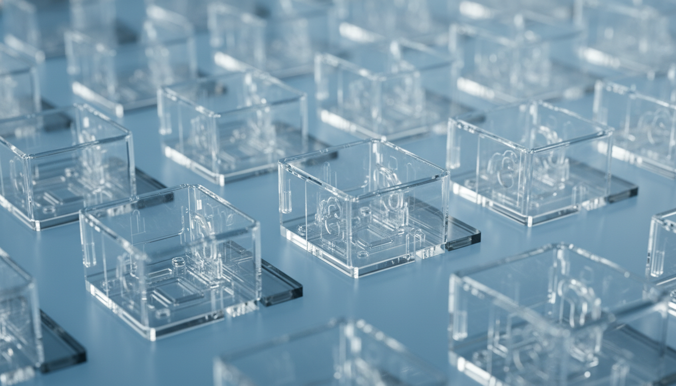 Precision-injection-molded-clear-TOPAS-5013-COC-medical-microfluidic-chips