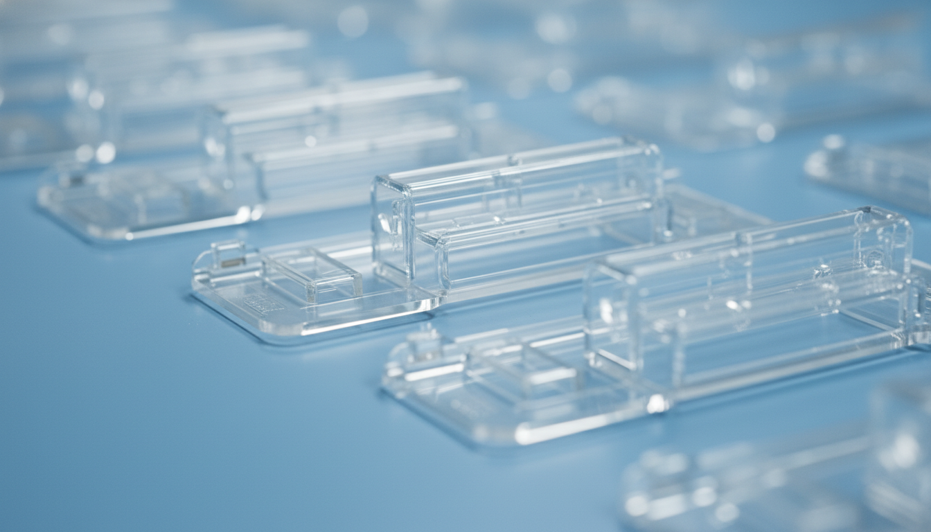 Precision-injection-molded-clear-Zeonor-1420R-COP-medical-microfluidic-chips