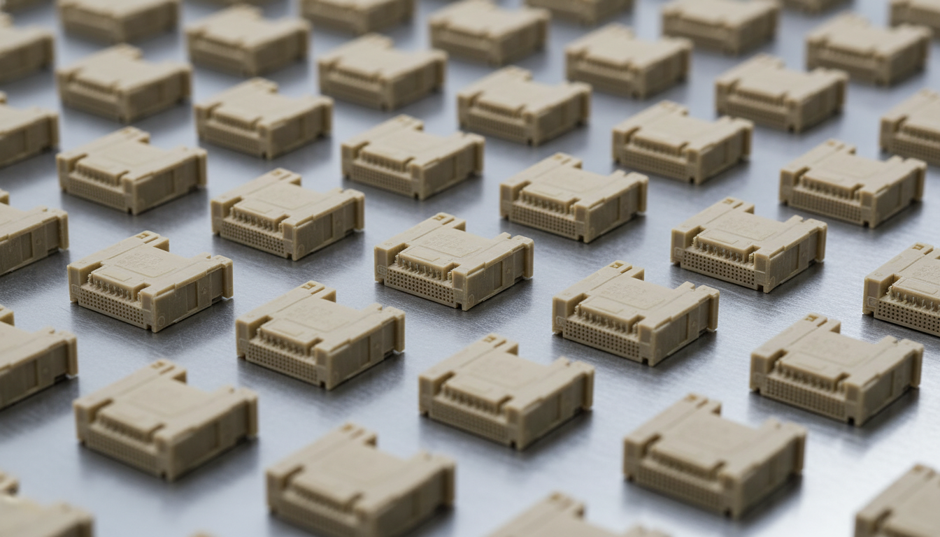 Precision-injection-molded-thin-walled-beige-LCP-microelectronics-made-of-Toray-Siveras-LX70G35