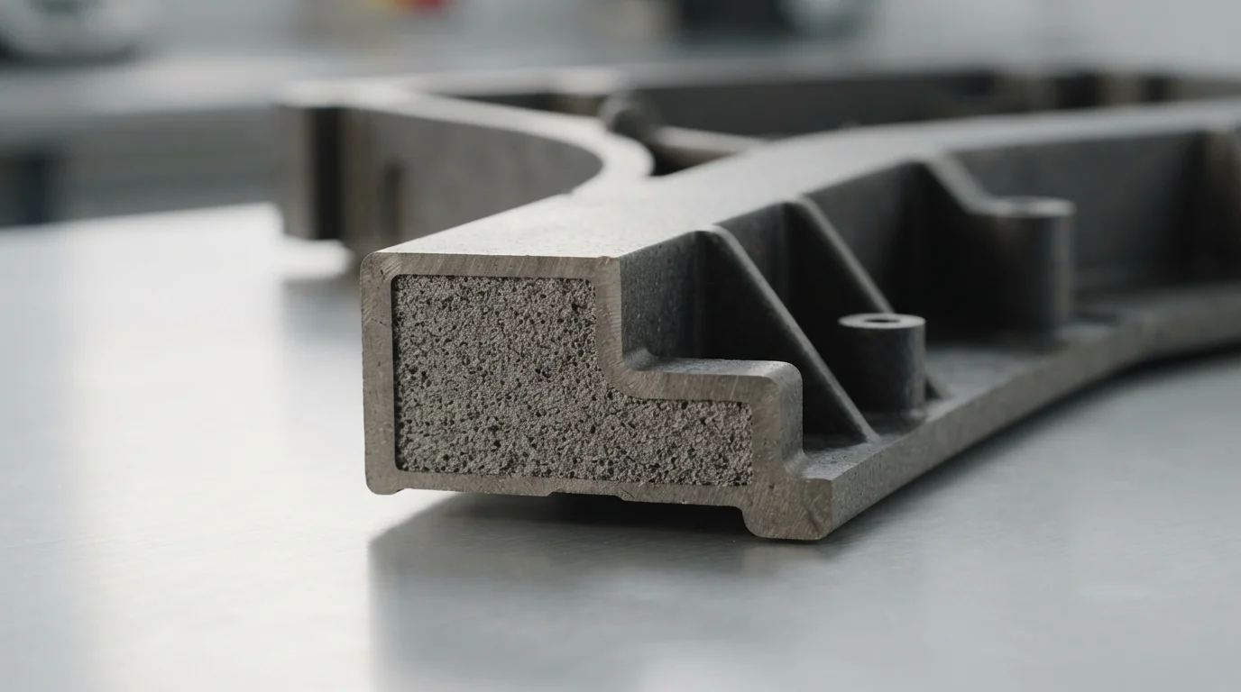 Cross-section-of-injection-molded-structural-foam-part-showing-cellular-core