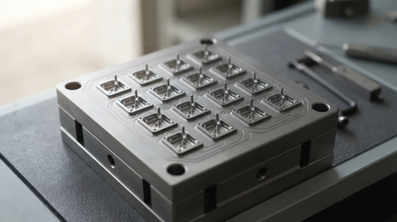 Hardened-H13-tool-steel-multi-cavity-injection-mold-core
