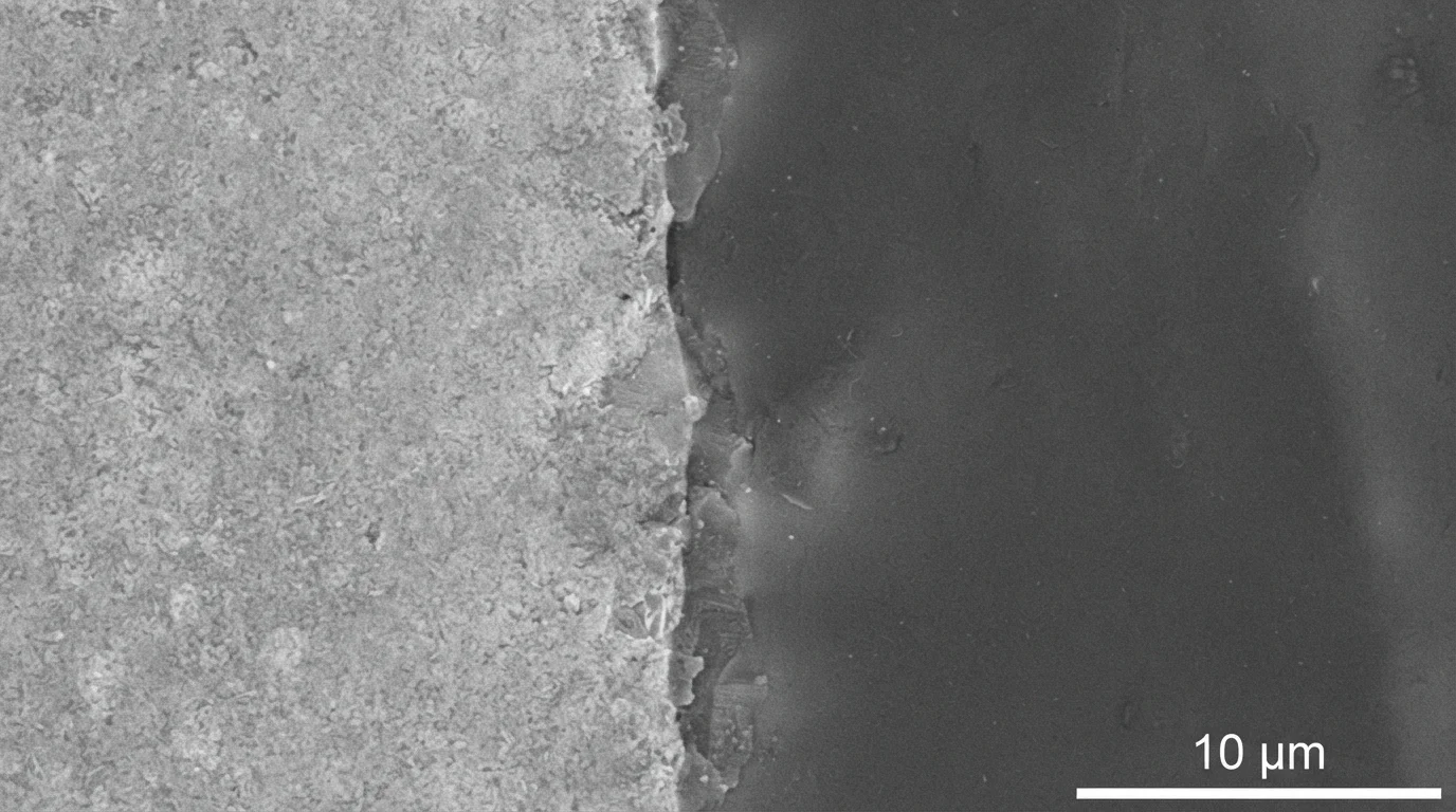 sem-micrograph-polymer-metal-interface