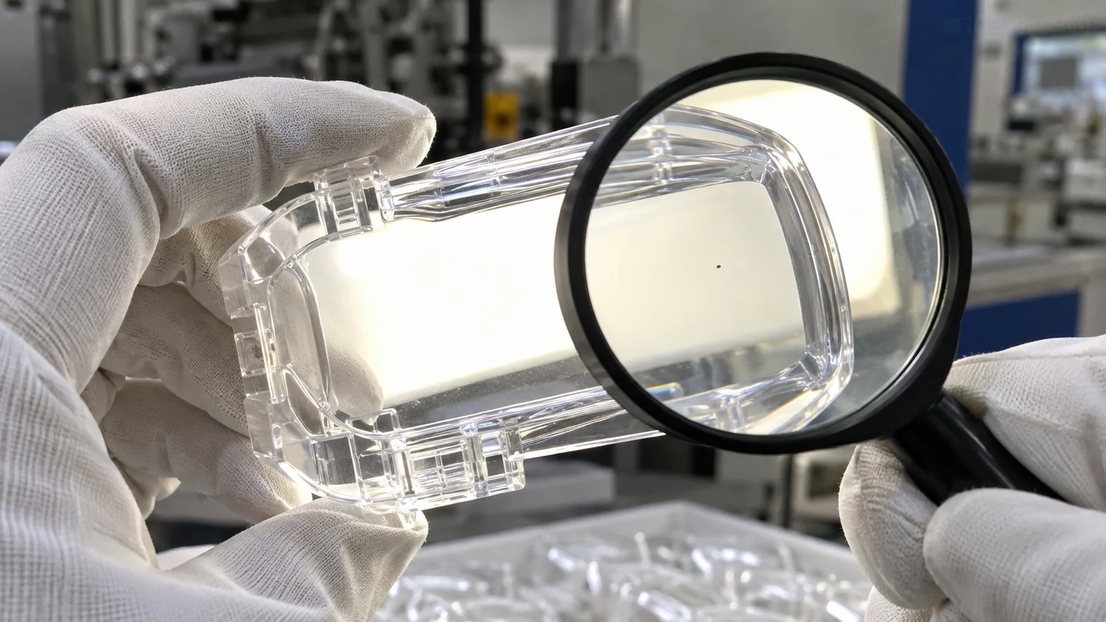 black-speck-inside-clear-molded-part