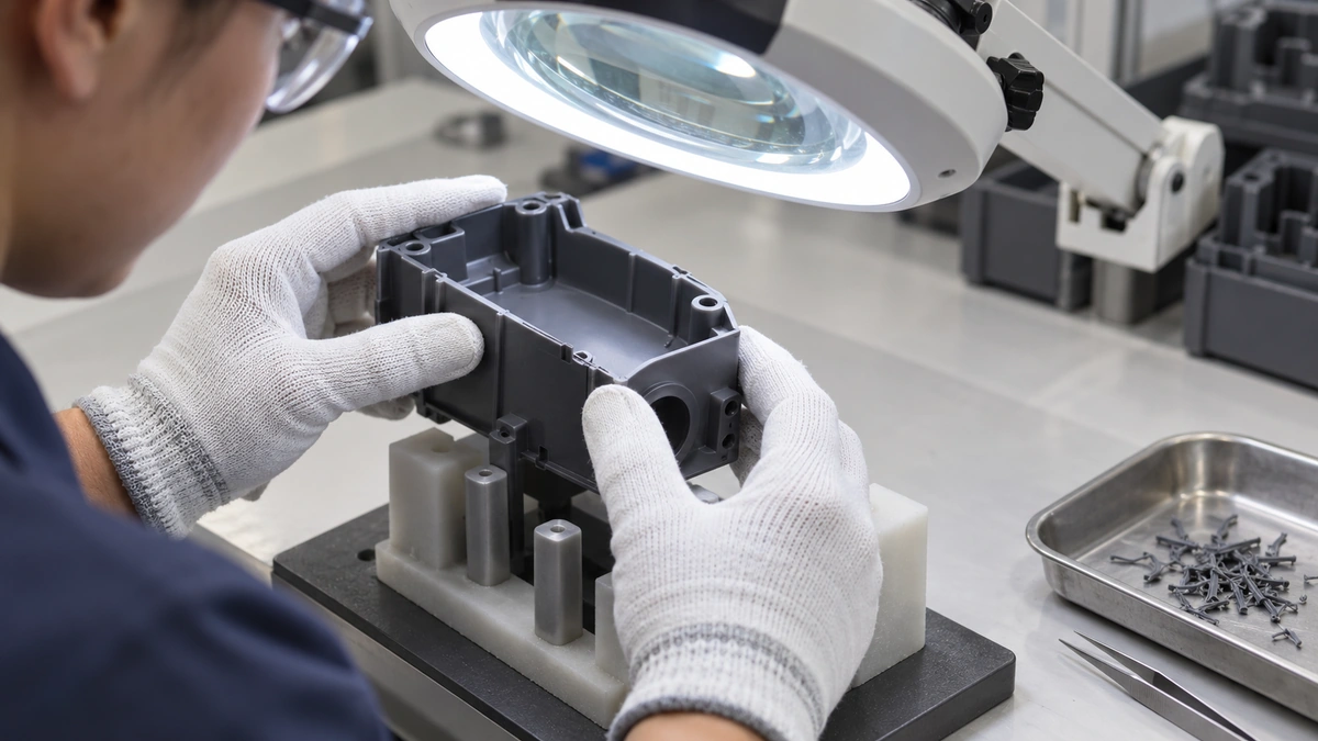 inspecting-flash-on-molded-housing
