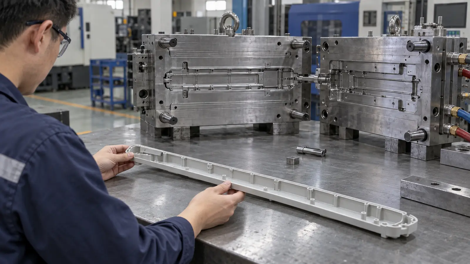 Long thin wall molded housing