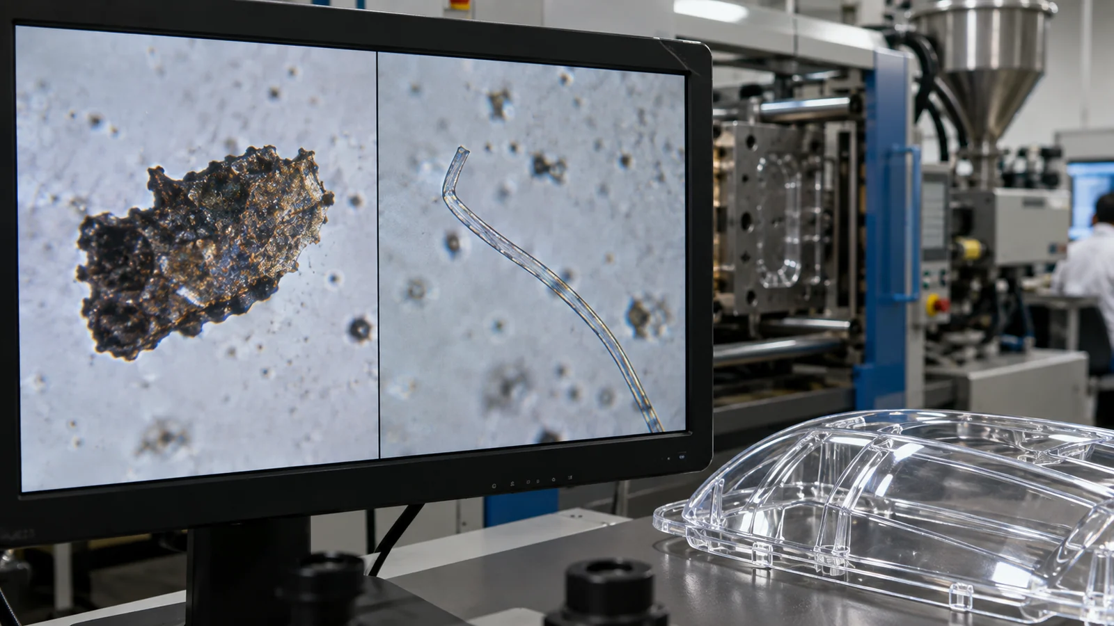 burned-polymer-and-foreign-particle-comparison