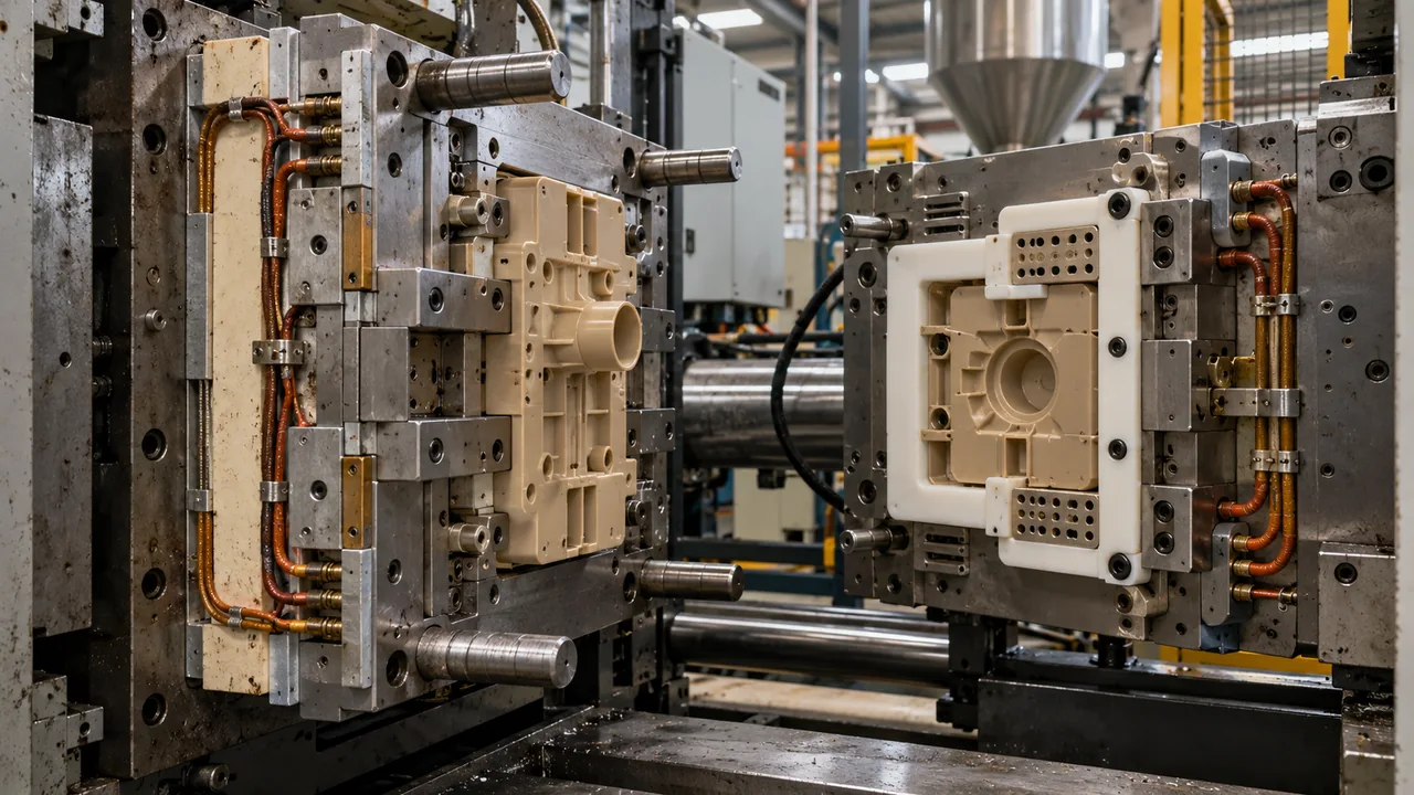 peek-ptfe-heated-mold-setup