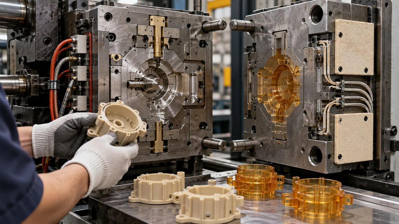 peek-ultem-heated-mold-setup