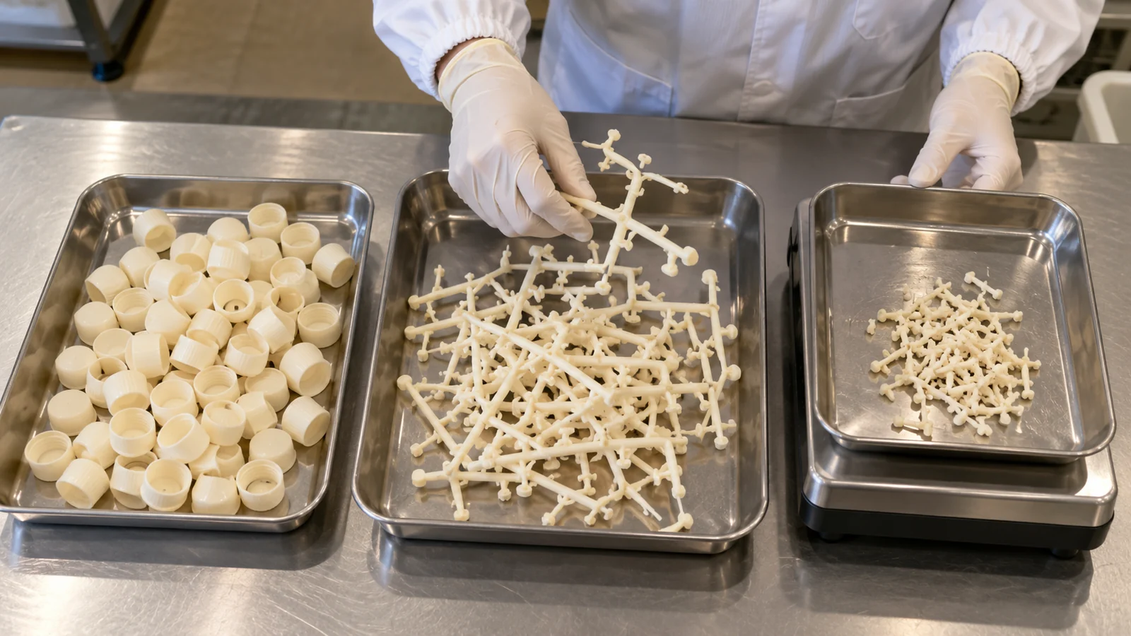 Shot components separated for weighing