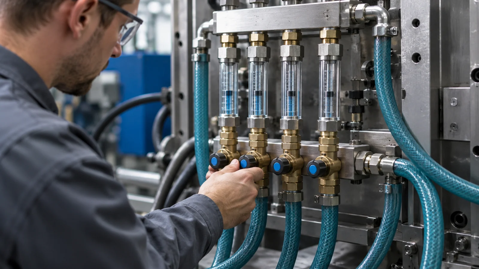 Cooling water manifold flow check