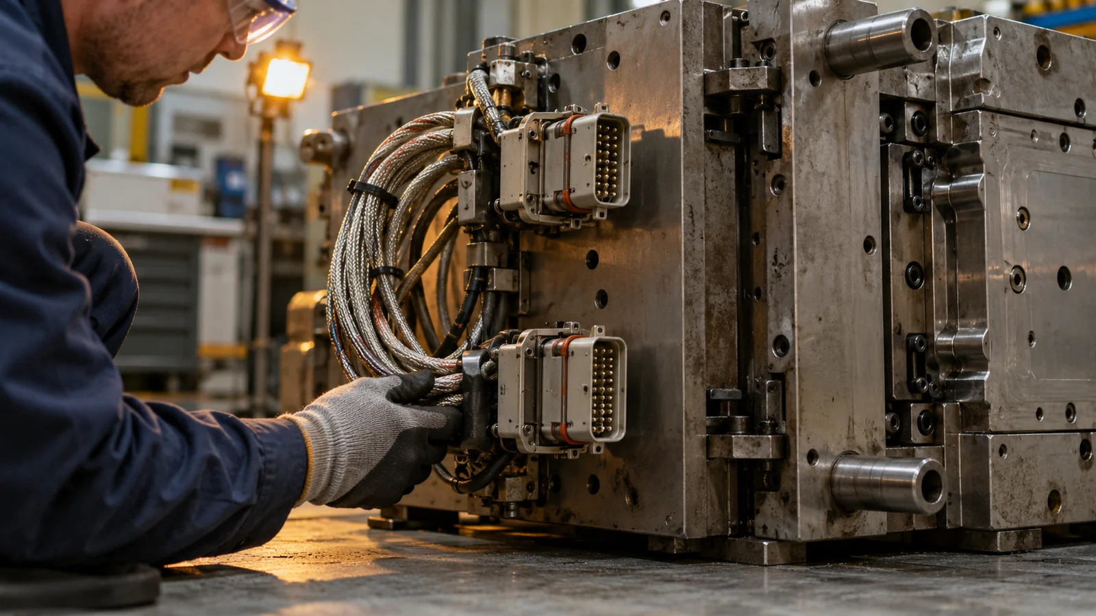 Engineer checks heater zone connections