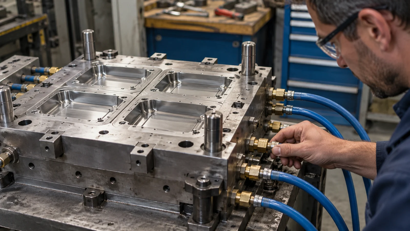 Cooling circuits surround repeated cavities