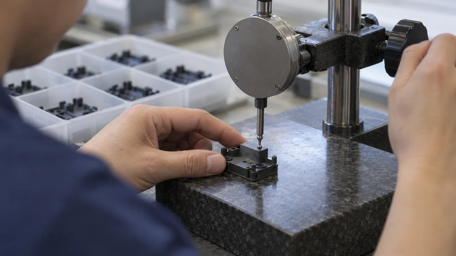 Inspector compares parts across cavities