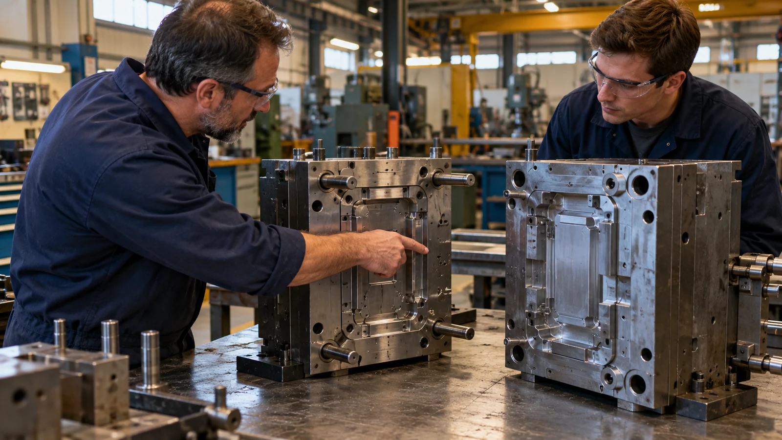 Takım üreticisi kalıp açılma ayrımını inceler Toolmaker reviews mold opening split