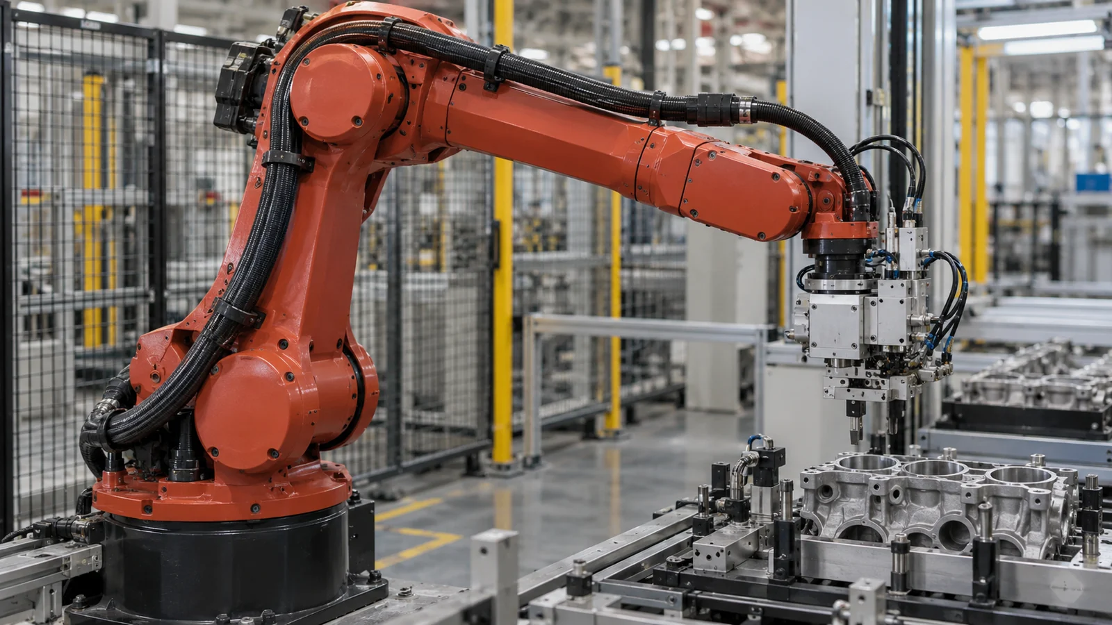 Molded cable exit on robot arm
