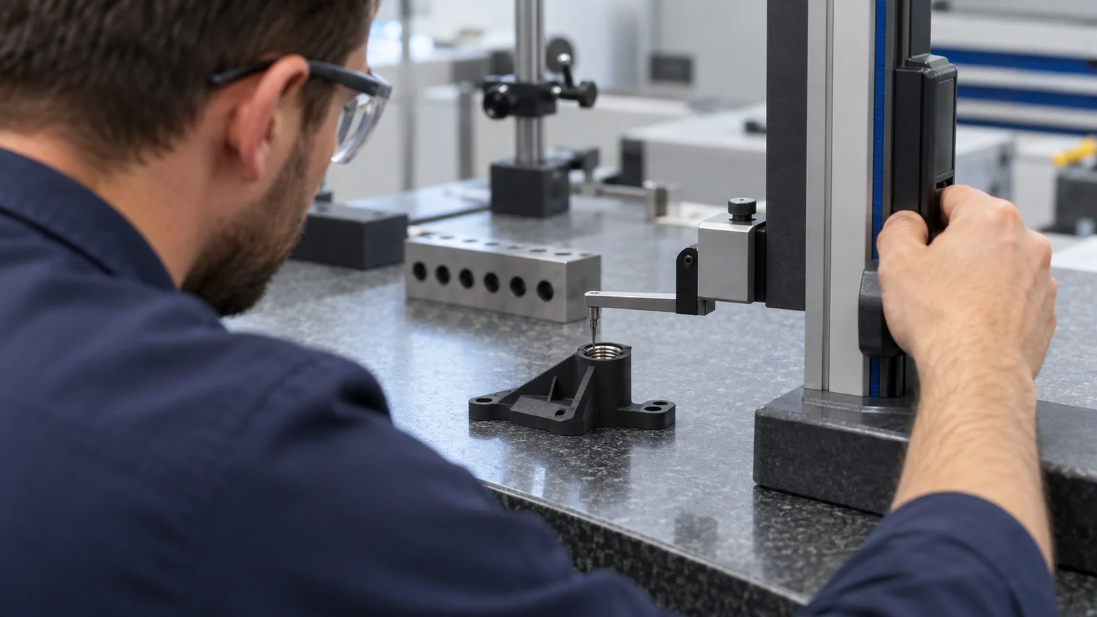 Sensor mount aligned against datum